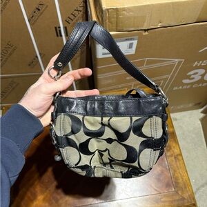 Coach Black and Cream Shoulder Bag